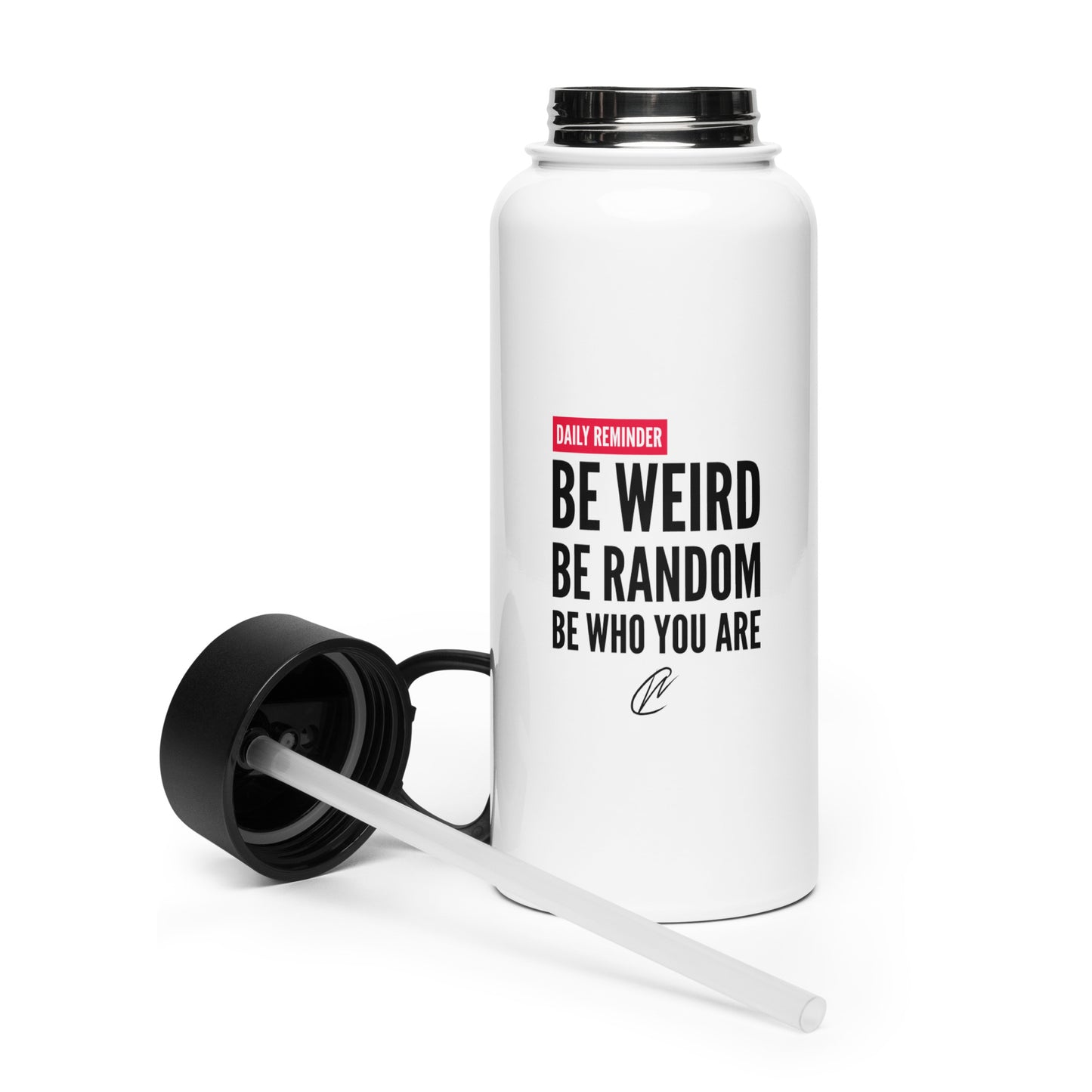 Be Weird - White Water Bottle