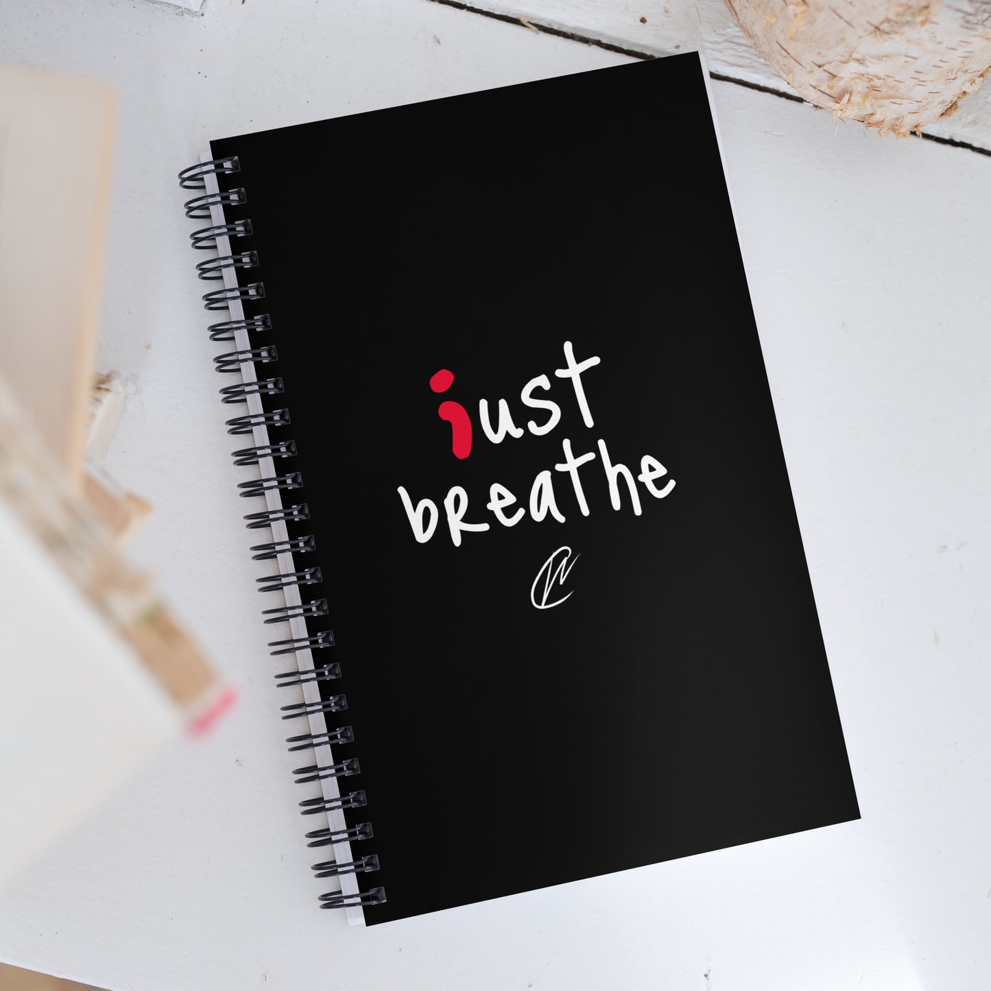 Just Breathe - Black Notebook