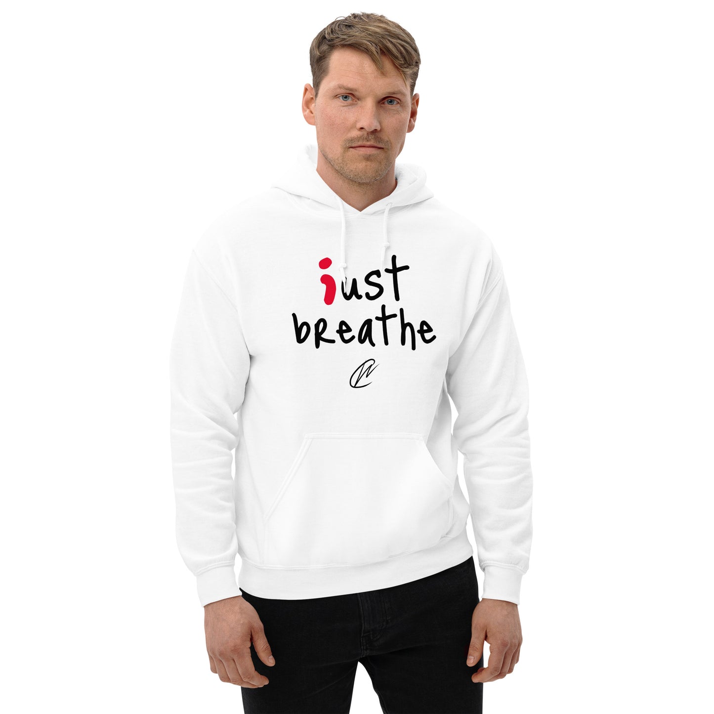 Just Breathe - White Hoodie