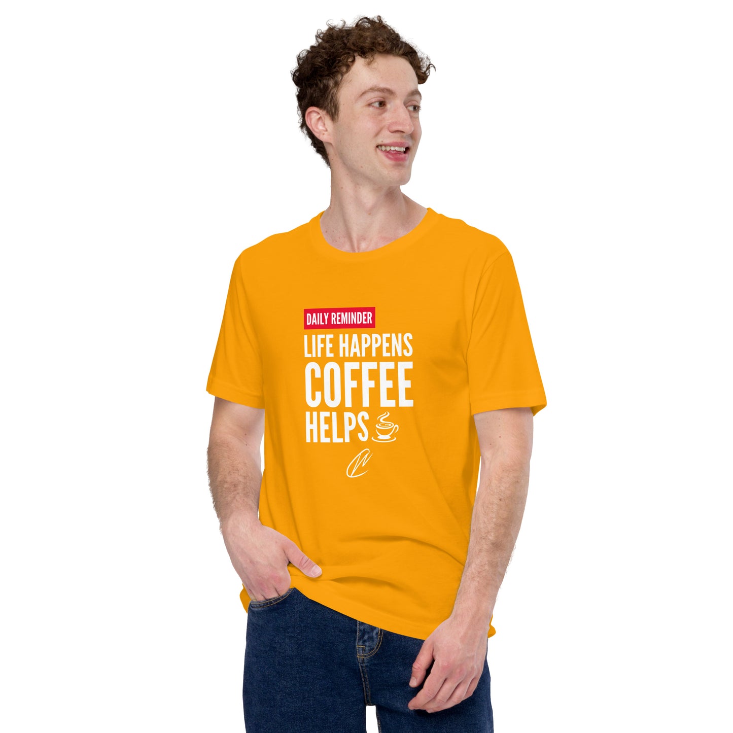 Coffee Helps - Gold TShirt